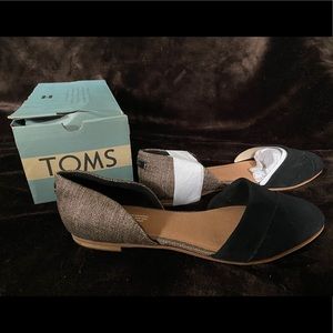 Toms | Flats | Size 12 | Black Suede/Metallic